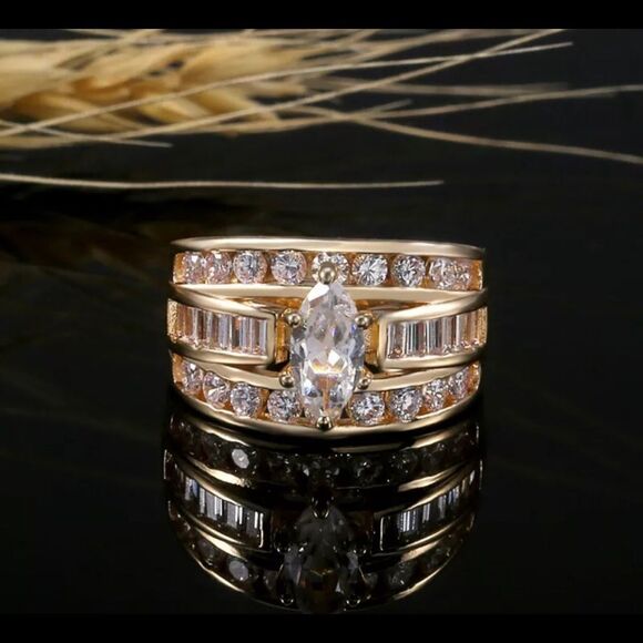 925 sterling silver gold plated ring - Picture 5 of 6